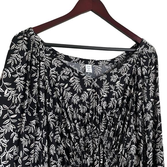Old Navy Women Maternity Rayon Dress 2X Black Foliage‎ Print Flowy High Waist - Picture 9 of 9